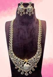 Stunning Gj polish long haram with purple colour stones